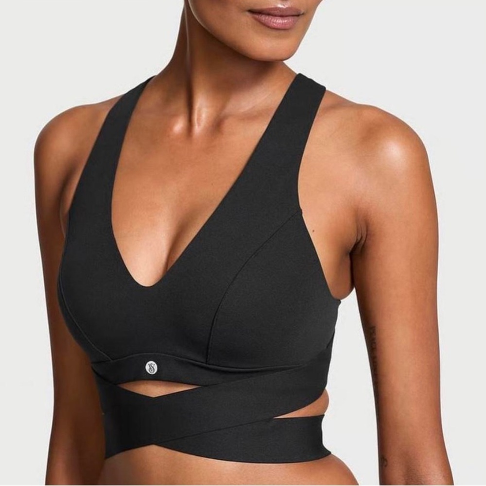 Victoria's Secret Black Wrap Sports Bra XL